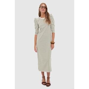 POMANDER PLACE Olive Stripe Vesty Maxi Dress Size L NWT Retail $128 Tuckernuck